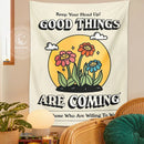 GobekUsa Cartoon Flowers Tapestry Wall Hanging | Kawaii Room Decoration & Boho Wall Decor