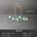 GobekUsa Elegant Blue Copper LED Flower Ceiling Chandelier for Living Dining Bedroom & Salon