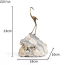 GobekUsa Golden Crane Sculpture: Modern Desk Decoration and Crafts for Room Aesthetics