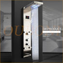 GobekUsa Dark Grey LED Shower Panel Column with Rainfall Waterfall Spa Jets