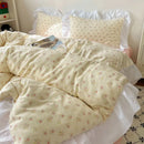 GobekUsa Korean Lace Bedding Set, Full Double Size, Washed Cotton, Soft Bedclothes