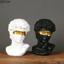 GobekUsa Gold David Statue Resin Sculpture Artwork Ornament for Living Room