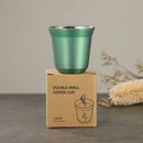 GobekUsa Double Wall Espresso Mugs 80ml - Set of 2 Stainless Steel Heat Insulated Cups