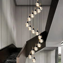 GobekUsa Crystal Chandelier Stair Pendant Lamp Living Room Interior Lighting
