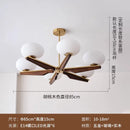 GobekUsa Cream Wood LED Chandelier, Modern Design for Living Room & Bedroom