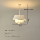 GobekUsa Creamy Style E27 Chandelier Bedroom Pendant Lights: Minimalist White Fabric LED Lamps