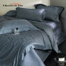GobekUsa Luxe Egyptian Cotton Jacquard Bedding Set: Duvet, Bedspread, Sheet, Pillowcases