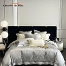 GobekUsa Brocade Satin Jacquard Egyptian Cotton Bedding Set, Luxury Silky Duvet Cover, Bed Sheet, Pillowcase