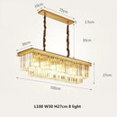 GobekUsa Gold Black Metal Crystal Pendant Lights Chain Hanging LED Suspension Lamp Fixtures