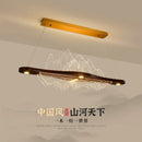 GobekUsa Chinese Style Wood Art Chandelier for Modern Zen Atmosphere