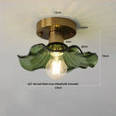 GobekUsa Blue Flower Glass LED Ceiling Light | Nordic Modern Flush Mount Lamp