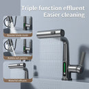 GobekUsa Digital Display Basin Faucet with Stream Sprayer, Hot Cold Water Mixer