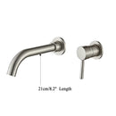 GobekUsa Gold Brass Bathroom Faucet with Modern Lever Handle, Wall Mount Sink Tap