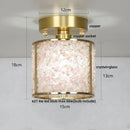 GobekUsa Crystal Glass LED Ceiling Light Copper Canopy Nordic Modern Design