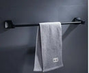 GobekUsa Aluminum Black Bathroom Hardware Set: Towel Holder, Paper Holder, Corner Shelf, Towel Rack, Toilet Brush Holder