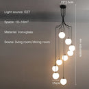 GobekUsa Glass Ball LED Chandelier, Modern Minimalist Loft Villa Staircase Decor