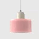 Vintage Stained Glass Mini Pendant Light in Pink Green White
