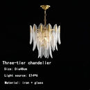 GobekUsa Leaf Glass Chandelier - Nordic Style Light Luxury Pendant Lamp