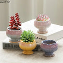 GobekUsa Lotus Flower Ceramic Vase: Small Plant Pots for Table Decoration and Room Aesthetic