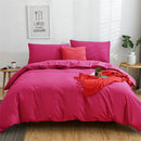 GobekUsa Cotton 4pcs Bedding Set Double Queen Solid Color Duvet Cover Flat Bed Sheet