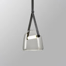 GobekUsa Glass Hanging Lamps Leather Pendant Light Fixture for Kitchen Living Room Bedroom