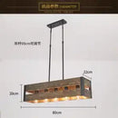 GobekUsa 6-Head Industrial Style Pendant Lamp - Retro Solid Wood Iron Table Light