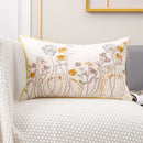 GobekUsa 3D Pink Flower Farmhouse Style Cushion Cover 45x45cm - Embroidered Sofa, Bed, Living Room