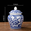 GobekUsa Blue White Porcelain Tea Canister Organizer Box Coffee Container Caddy Jar