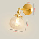 GobekUsa Clear Glass LED Mirror Light Pull Chain Copper E14 Wall Lamp