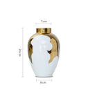 GobekUsa Gold & White Ceramic Vase for Stylish Home Décor and Flower Display