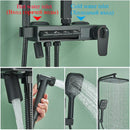 GobekUsa Digital Display Thermostatic Shower Faucet Set with Rainfall Shower Column in Chrome