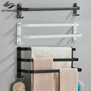 GobekUsa Aluminum Bathroom Towel Rack with Hook, Wall Mounted Multiple Layer Cloth Hanger