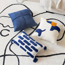 GobekUsa Luxe Blue Tufted Pillowcase Embroidered Decor for Home Sofa 45x45cm 30x50cm