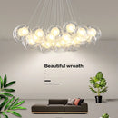 GobekUsa Glass Ball Bubble Chandelier: Nordic Modern Pendant Light for Living Room, Bedroom, Dining Table