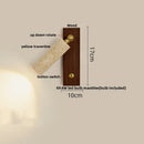 GobekUsa Black Iron LED Wall Light Fixture Coffee Nordic Modern Natural Wood Bedside Lamp
