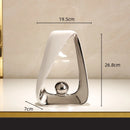 GobekUsa Geometric Triangles Golden Ball Skeleton Sculpture: Abstract Home Decor Figurine