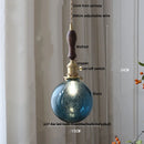 GobekUsa Glabe LED Pendant Lamp Walnut Wood Copper Modern Hanging Light Fixture
