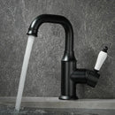 GobekUsa Brushed Gold Basin Faucet Deck Mounted Sink Tap Hot Cold Chrome Brass