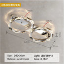 GobekUsa Crystal Ring Chandelier: Modern Dimmable LED Ceiling Fixture