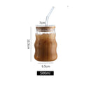GobekUsa Glass Cup Set with Lid and Straw, Transparent Drinkware for Tea, Juice, Beer or Milk