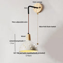 GobekUsa Japanese Style LED Wall Light Cement Bedside Lamp with Pull Chain Switch