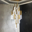 GobekUsa Crystal Gold Chandelier for Living Room Staircase Kitchen - Modern Nordic Design