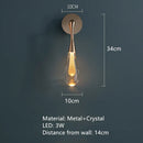GobekUsa Golden Water Droplets Crystal Wall Lights for Bedroom, Stairs, Restaurant