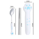 GobekUsa Kawaii Cat Claw Cutlery Set for Kids - Portable Outdoor Tableware Kit