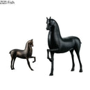 GobekUsa Black Horse Sculpture Desk Decoration - Modern Minimalist Room Decor