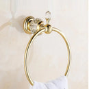GobekUsa Crystal Towel Holder: Elegant Chrome Towel Ring for Classic Bathroom, Wall Mounted Rack