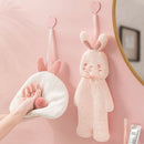 GobekUsa Cartoon Rabbit Hand Towel - Thick Coral Velvet Absorbent for Bathroom Kitchen