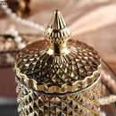 GobekUsa Gilded Glass Storage Jar with Lid for Candy, Jewelry, and Cosmetics