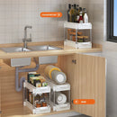 GobekUsa 2 Tier Sliding Drawer Organizer for Kitchen & Bathroom Cabinet