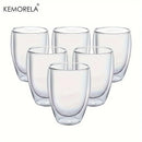 GobekUsa Double Wall Glass Coffee Mugs - Insulated Espresso Glass Cups for Cappuccino Latte Tea Milk